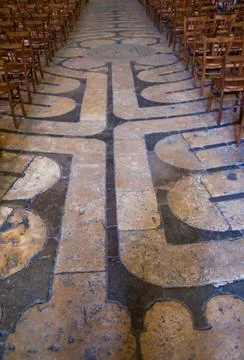Chartres cathedral labyrinth Stockfoto's