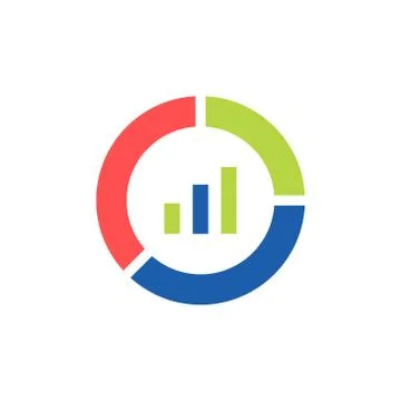 Charts and analytics vector icon logo design Stock Illustration