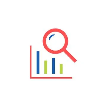 Charts and analytics vector icon logo design Stock Illustration
