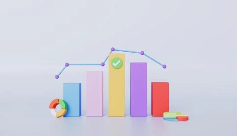 Charts and graph with checkmark, business strategy, analysis business financial Stock Illustration