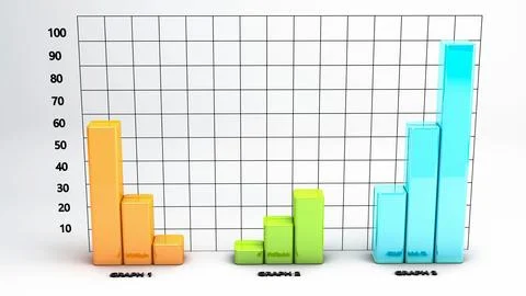 Charts and graphs 3d Stock Photos