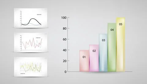 Charts and graphs Illustrazione stock
