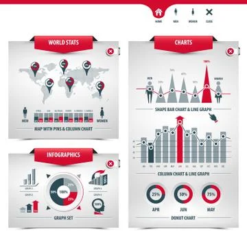 Charts and graphs Illustrazione stock