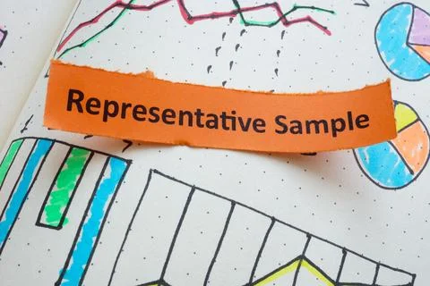 Charts and representative sample label symbolizing data analysis. Foto stock