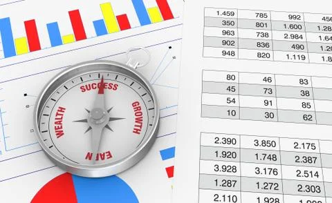 Charts and spreadsheet Stock Illustration