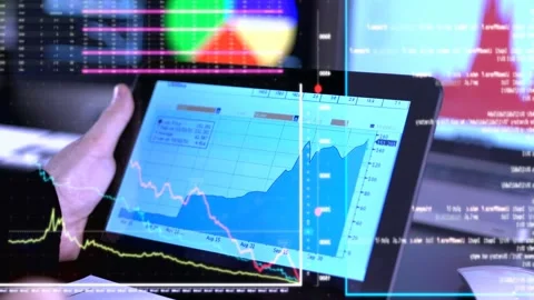 Charts And Tablet Video stock 200140613