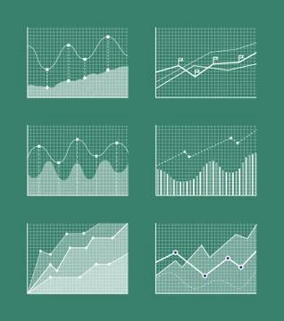 Charts Collection with Frames Vector Illustration Stock Illustration