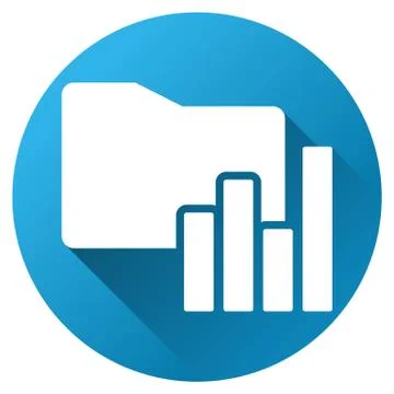 Charts Folder Gradient Round Vector Icon Stock Illustration