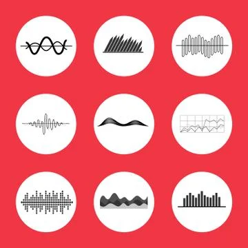 Charts, Graphs and Equalizer Interface Icons Illustrazione stock