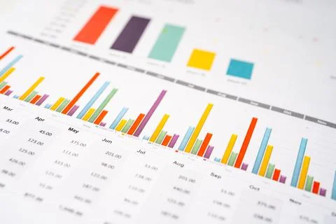 Charts Graphs paper. Financial development, Banking Account, Statistics, In.. Stock Photos