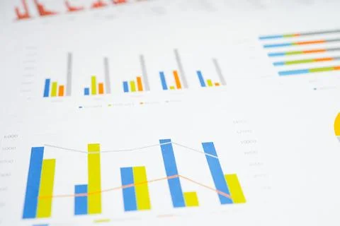 Charts Graphs paper. Financial development, Banking Account, Statistics, In.. Stock Photos