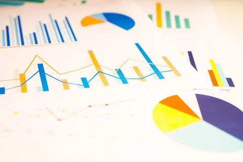 Charts Graphs paper. Financial development, Banking Account, Statistics, In.. Stock Photos