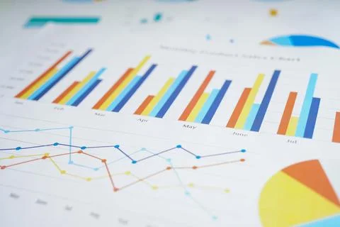 Charts Graphs paper. Financial development, Banking Account, Statistics, In.. Stock Photos