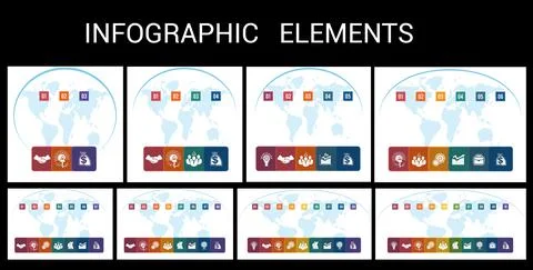 Charts infographic template step by step Colour squares with columns for the  Stock Illustration