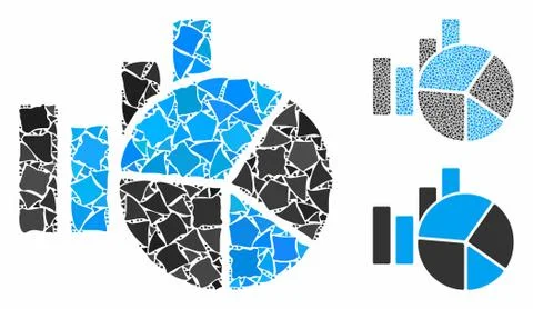 Charts Mosaic Icon of Unequal Elements Illustrazione stock
