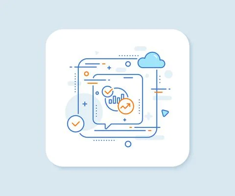 Charts, Statistics line icon. Report graph sign. Vector Stock Illustration