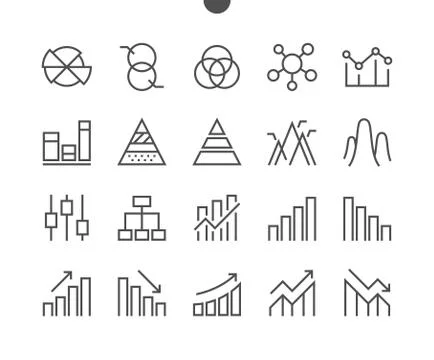 Charts UI Pixel Perfect Well-crafted Vector Thin Line Icons 48x48 Grid for Web Stock Illustration