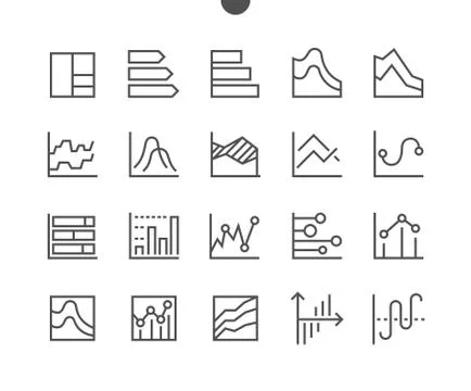 Charts UI Pixel Perfect Well-crafted Vector Thin Line Icons 48x48 Grid for Web Stock Illustration