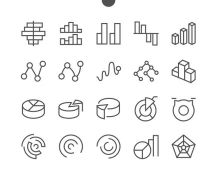 Charts UI Pixel Perfect Well-crafted Vector Thin Line Icons 48x48 Grid for Web Stock Illustration