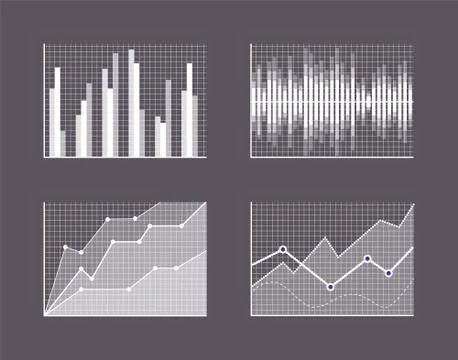 Charts Visualisation Poster Vector Illustration Stock Illustration