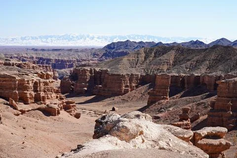 Charyn Canyon Stockfoto's