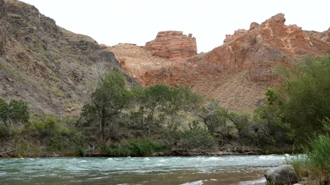 Charyn River in the Charyn Canyon. Stock Footage 115894965