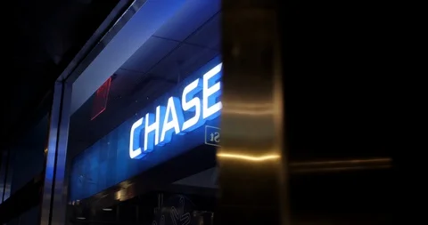 Chase Bank at E 38th and Madison Ave, Truck shot from left to right at Video stock 127209703