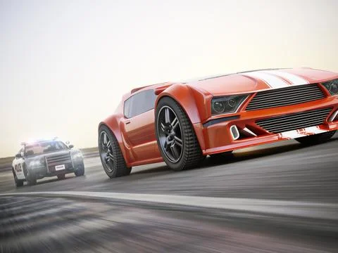 The Chase Stock Illustration