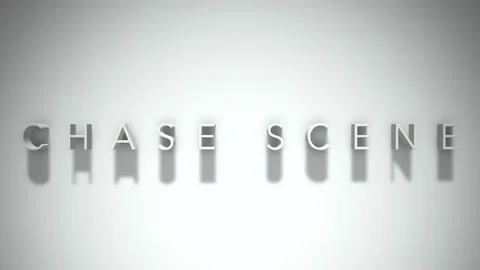 Chase scene 3D title animation with shadows on a white background Stock Footage 297511014