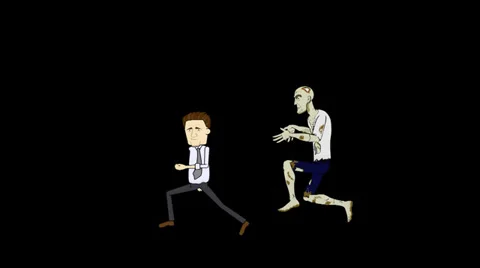 Chased by a Zombie:  Alpha + Looping Video stock 35840572