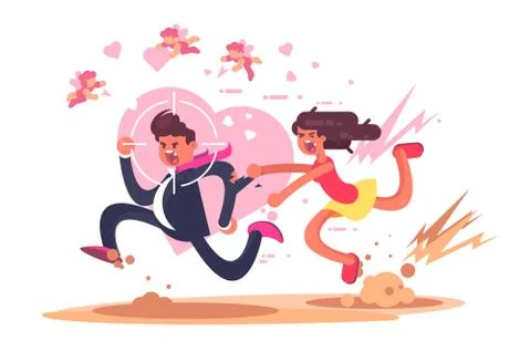 Chasing after love Stock Illustration