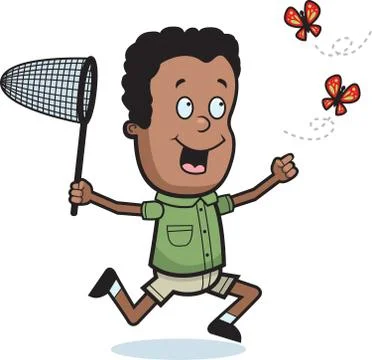 Chasing Butterflies Stock Illustration