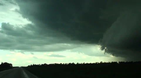 Chasing a Gust Front Stock Footage 54748475