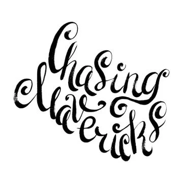 Chasing Mavericks. Surfing Print Stock Illustration