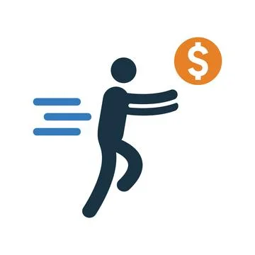 Chasing Money icon. Stock Illustration