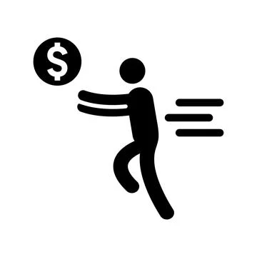 Chasing Money icon. Stock Illustration