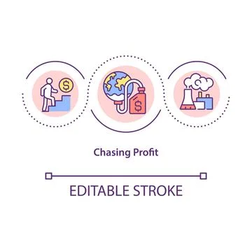 Chasing profit concept icon Stock Illustration