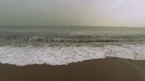 Chasing sea waves. Caspian Sea. Storm. Aerial video. Stock Footage 50890882
