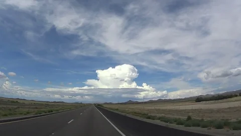 Chasing storm across the plains Stock Footage 71088776