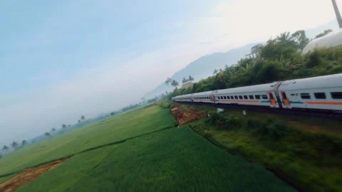 CHASING THE TRAIN WITH FPV DRONES 스톡 동영상 229047437