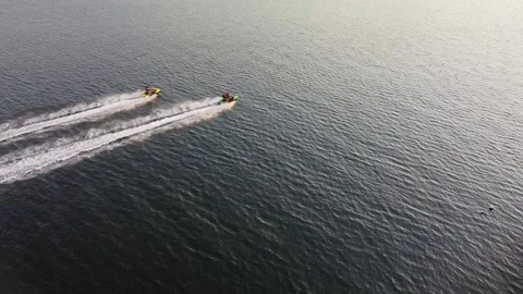 Chasing two Jet skis Stock Footage 138313948