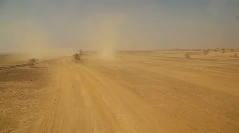 Chasing of vehicle in Desert Stock Footage 46405788