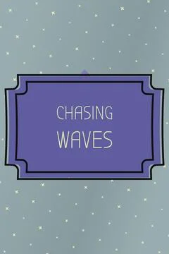 CHASING WAVES text art with retro evening haze palette and mixed scale plus glyp Stock Illustration