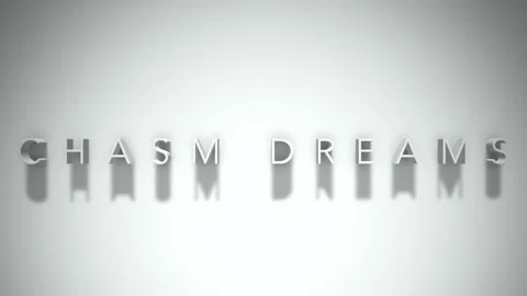 Chasm dreams 3D title animation with shadows on a white background Stock Footage 297816374