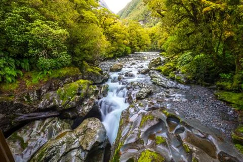 Chasm Fall, New Zealand Stock Photos