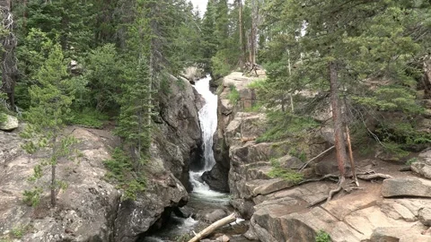 Chasm Falls Widescreen Rocky Mountain National Park Stock Footage 280435971