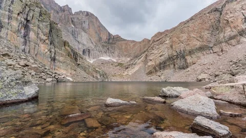 Chasm Lake Time Lapse 02 | Longs Peak | Rocky Mountain National Park | 8K Video stock 295968976