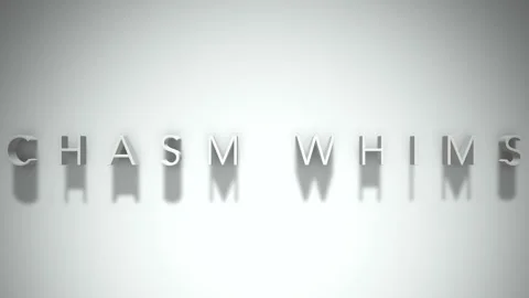 Chasm Whims 3D title animation with shadows on a white background Stock Footage 296588128