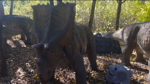 Chasmosaurus. The name means "lizard with holes" because of the holes Stock Footage 140929152