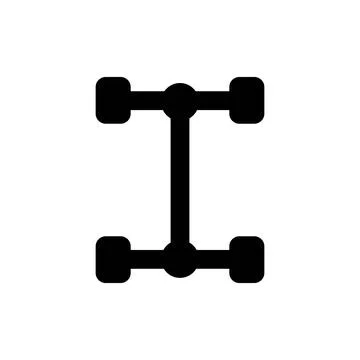Chassis car black flat single icon. Illustrazione stock